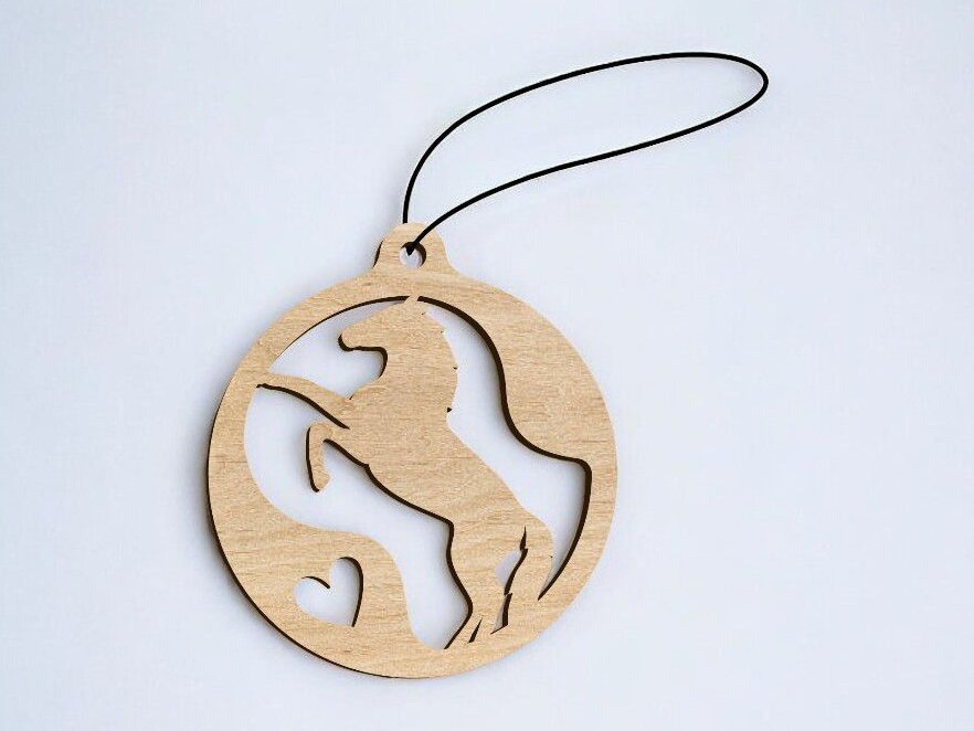 Intra απο ξύλο plywood 3mm-4mm πάχος – Ιππικό Χριστουγεννιάτικο Στολίδι 30x30 cm INTRAVECTRY-MY546785