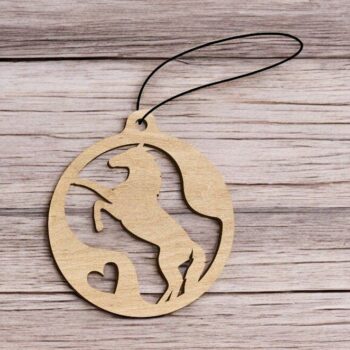 Intra απο ξύλο plywood 3mm-4mm πάχος – Ιππικό Χριστουγεννιάτικο Στολίδι 40x40 cm INTRAVECTRY-MY549516 - Image 2