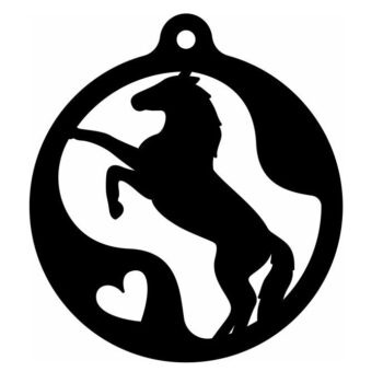 Intra απο ξύλο plywood 3mm-4mm πάχος – Ιππικό Χριστουγεννιάτικο Στολίδι 40x40 cm INTRAVECTRY-MY549516 - Image 3