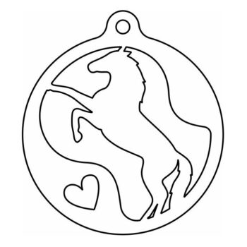 Intra απο ξύλο plywood 3mm-4mm πάχος – Ιππικό Χριστουγεννιάτικο Στολίδι 40x40 cm INTRAVECTRY-MY549516 - Image 4