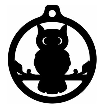 Intra απο ξύλο plywood 3mm-4mm πάχος – Χριστουγεννιάτικο στολίδι κουκουβάγιας 20x25 cm INTRAVECTRY-MY549517 - Image 3