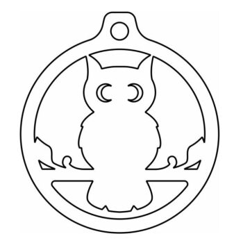 Intra απο ξύλο plywood 3mm-4mm πάχος – Χριστουγεννιάτικο στολίδι κουκουβάγιας 20x25 cm INTRAVECTRY-MY549517 - Image 4