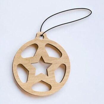 Intra απο ξύλο plywood 3mm-4mm πάχος – Στολίδι Star Ball 40x45 cm INTRAVECTRY-MY559775 - Image 1