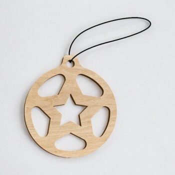 Intra απο ξύλο plywood 3mm-4mm πάχος – Στολίδι Star Ball 40x45 cm INTRAVECTRY-MY559775 - Image 2