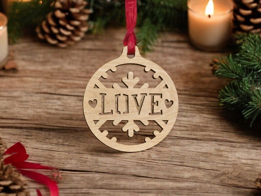 Intra απο ξύλο plywood 3mm-4mm πάχος – Στολίδι με μπάλα αγάπης 35x40 cm INTRAVECTRY-MY551741