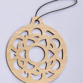 Intra απο ξύλο plywood 3mm-4mm πάχος – Μπιχλιμπίδι με νιφάδες χιονιού διακοπών 12x15 cm INTRAVECTRY-MY546801 - Image 2