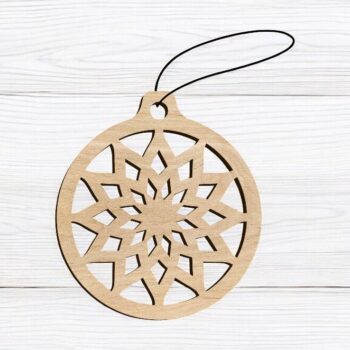 Intra απο ξύλο plywood 3mm-4mm πάχος – Χριστουγεννιάτικη διακόσμηση με μπάλα χιονιού 12x15 cm INTRAVECTRY-MY552813 - Image 1