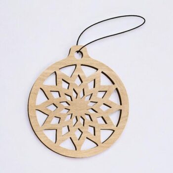 Intra απο ξύλο plywood 3mm-4mm πάχος – Χριστουγεννιάτικη διακόσμηση με μπάλα χιονιού 12x15 cm INTRAVECTRY-MY552813 - Image 2