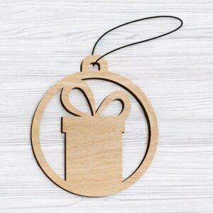 Intra απο ξύλο plywood 3mm-4mm πάχος – Κουτί δώρου Χριστουγεννιάτικη μπάλα 10x10 cm INTRAVECTRY-MY549114