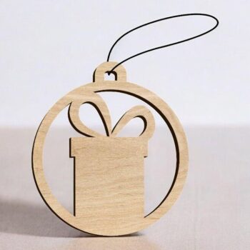 Intra απο ξύλο plywood 3mm-4mm πάχος – Κουτί δώρου Χριστουγεννιάτικη μπάλα 10x10 cm INTRAVECTRY-MY549114 - Image 2