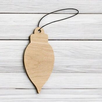 Intra απο ξύλο plywood 3mm-4mm πάχος – Χριστουγεννιάτικη διακόσμηση με βολβό 25x25 cm INTRAVECTRY-MY548299 - Image 1