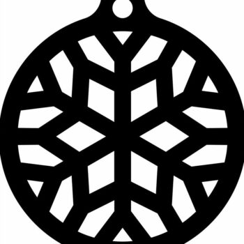 Intra απο ξύλο plywood 3mm-4mm πάχος – Ξύλινο στολίδι με σχέδιο νιφάδα χιονιού 10x10 cm INTRAVECTRY-MY546810 - Image 3