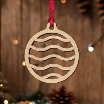 Intra απο ξύλο plywood 3mm-4mm πάχος – Κυματιστό χριστουγεννιάτικο μπιχλιμπίδι 15x15 cm INTRAVECTRY-MY559799 - Image 1