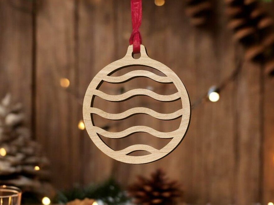 Intra απο ξύλο plywood 3mm-4mm πάχος – Κυματιστό χριστουγεννιάτικο μπιχλιμπίδι 40x40 cm INTRAVECTRY-MY550899