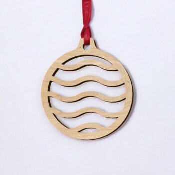 Intra απο ξύλο plywood 3mm-4mm πάχος – Κυματιστό χριστουγεννιάτικο μπιχλιμπίδι 15x15 cm INTRAVECTRY-MY559799 - Image 2