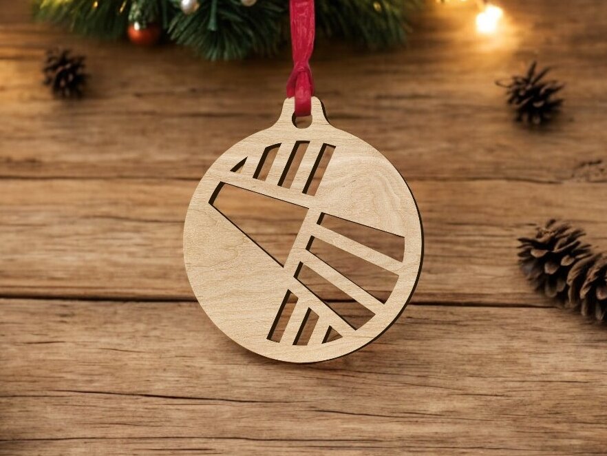 Intra απο ξύλο plywood 3mm-4mm πάχος – Χριστουγεννιάτικο στολίδι με αφηρημένο σχέδιο 35x40 cm INTRAVECTRY-MY551763