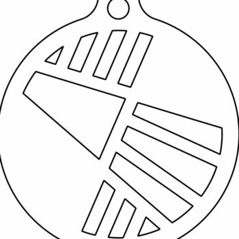 Intra απο ξύλο plywood 3mm-4mm πάχος – Χριστουγεννιάτικο στολίδι με αφηρημένο σχέδιο 30x30 cm INTRAVECTRY-MY550900 - Image 4