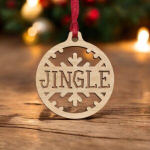 Intra απο ξύλο plywood 3mm-4mm πάχος – Μπιχλιμπίδι Χριστουγεννιάτικου Δέντρου Jingle 10x10 cm INTRAVECTRY-MY553403