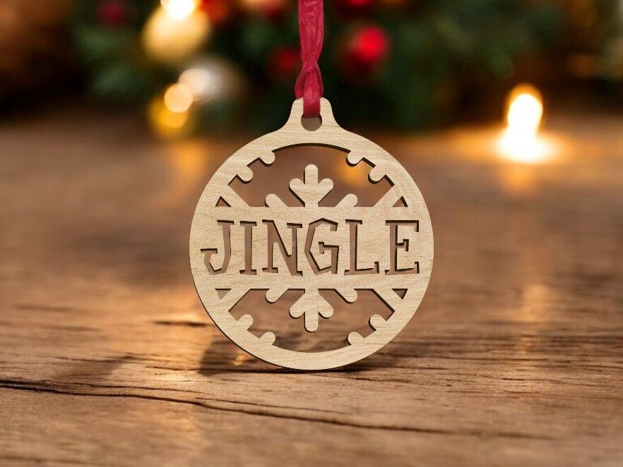 Intra απο ξύλο plywood 3mm-4mm πάχος – Μπιχλιμπίδι Χριστουγεννιάτικου Δέντρου Jingle 40x40 cm INTRAVECTRY-MY552826