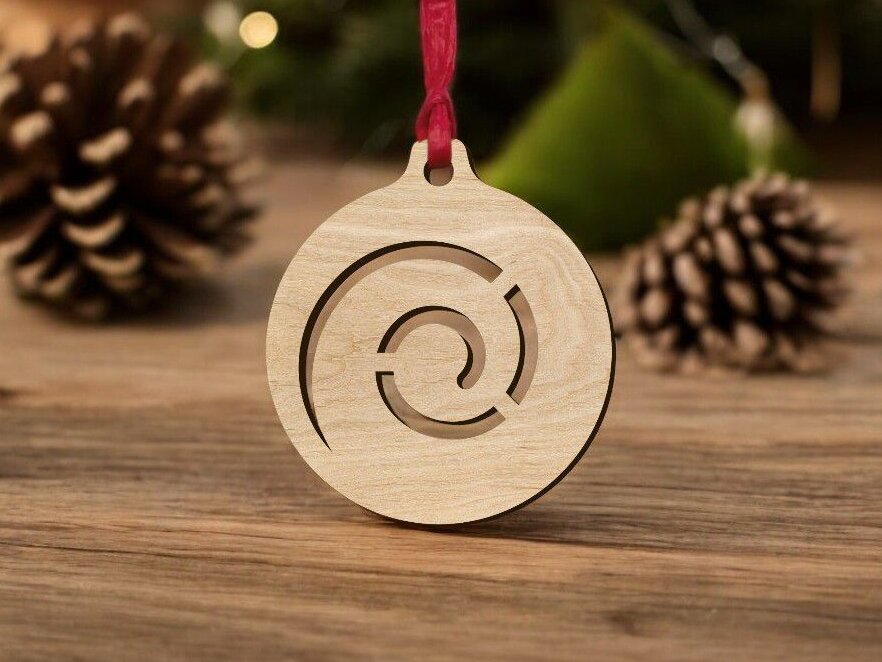 Intra απο ξύλο plywood 3mm-4mm πάχος – Σπειροειδής Χριστουγεννιάτικη Μπάλα στολίδι 45x50 cm INTRAVECTRY-MY546816