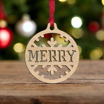 Intra απο ξύλο plywood 3mm-4mm πάχος – Καλά Χριστουγεννιάτικο στολίδι με μπάλα 12x15 cm INTRAVECTRY-MY552828 - Image 2