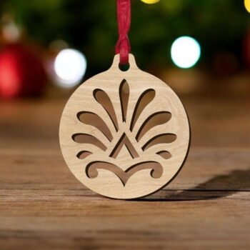 Intra απο ξύλο plywood 3mm-4mm πάχος – Διακοσμητική Χριστουγεννιάτικη Μπάλα 20x25 cm INTRAVECTRY-MY545538 - Image 1