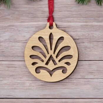 Intra απο ξύλο plywood 3mm-4mm πάχος – Διακοσμητική Χριστουγεννιάτικη Μπάλα 20x25 cm INTRAVECTRY-MY545538 - Image 2