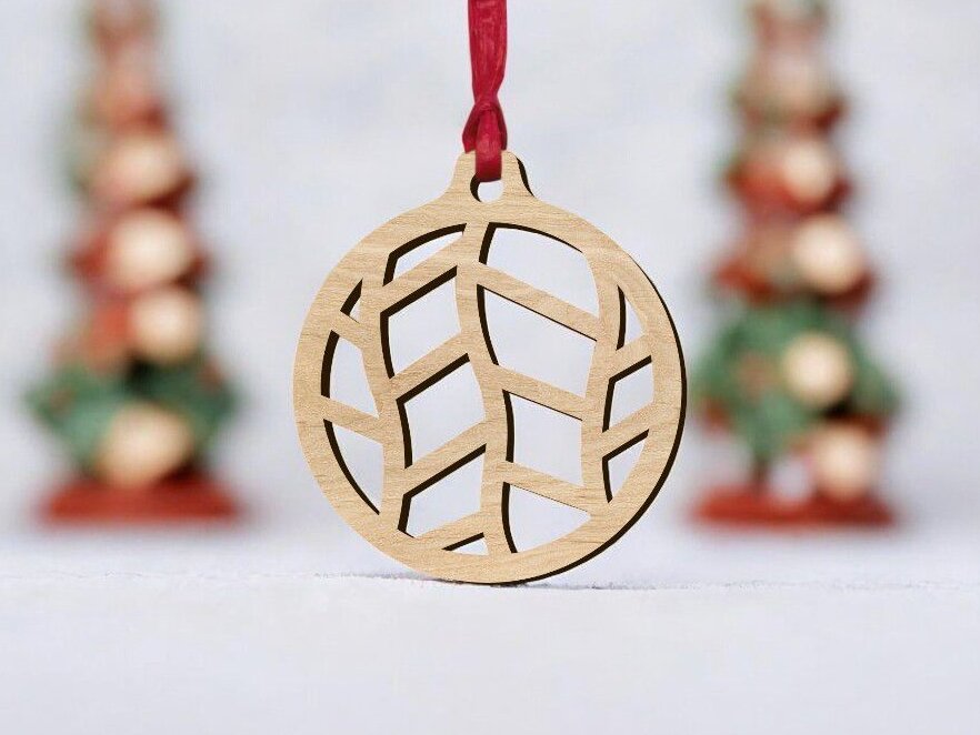 Intra απο ξύλο plywood 3mm-4mm πάχος – Χριστουγεννιάτικη Line Art Bubble 10x10 cm INTRAVECTRY-MY551779