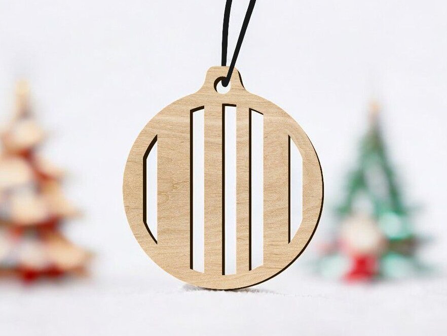 Intra απο ξύλο plywood 3mm-4mm πάχος – Ριγέ χριστουγεννιάτικο στολίδι 40x45 cm INTRAVECTRY-MY551780