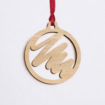 Intra απο ξύλο plywood 3mm-4mm πάχος – Ζωή γραμμή μοτίβο Χριστουγεννιάτικη μπάλα 45x50 cm INTRAVECTRY-MY550920 - Image 2