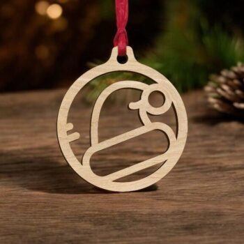 Intra απο ξύλο plywood 3mm-4mm πάχος – Χριστουγεννιάτικο μπιχλιμπίδι με καπέλο Άγιου Βασίλη 40x45 cm INTRAVECTRY-MY550924 - Image 1