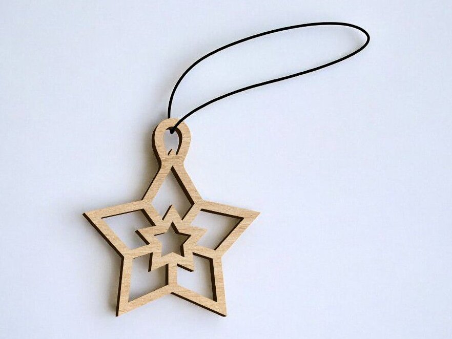 Intra απο ξύλο plywood 3mm-4mm πάχος – Διακόσμηση Χριστουγεννιάτικου Δέντρου Star Bauble 40x45 cm INTRAVECTRY-MY551792