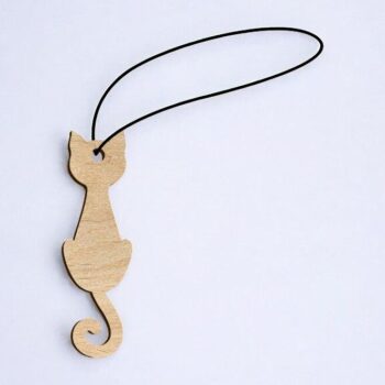 Intra απο ξύλο plywood 3mm-4mm πάχος – Κρεμαστό στολίδι για γάτα 30x35 cm INTRAVECTRY-MY545559 - Image 2