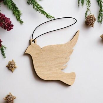 Intra απο ξύλο plywood 3mm-4mm πάχος – Περιστέρι Χριστουγεννιάτικο στολίδι Craft Blank 20x25 cm INTRAVECTRY-MY549567 - Image 1