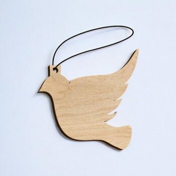 Intra απο ξύλο plywood 3mm-4mm πάχος – Περιστέρι Χριστουγεννιάτικο στολίδι Craft Blank 20x25 cm INTRAVECTRY-MY549567 - Image 2