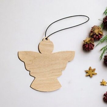 Intra απο ξύλο plywood 3mm-4mm πάχος – Διακόσμηση Χριστουγεννιάτικου Δέντρου Αγγέλου 30x35 cm INTRAVECTRY-MY550948 - Image 1