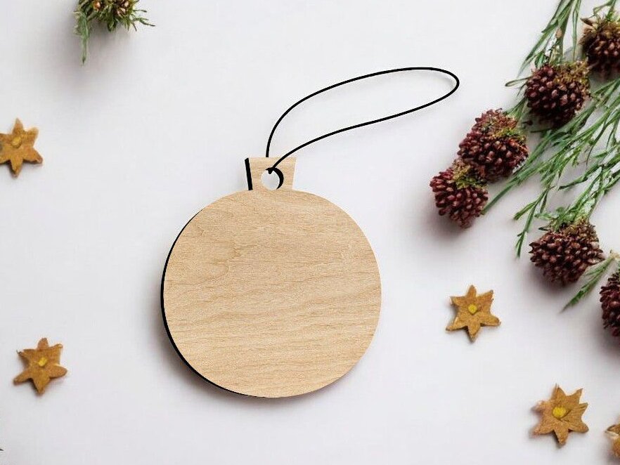 Intra απο ξύλο plywood 3mm-4mm πάχος – Κενό στρογγυλό χριστουγεννιάτικο στολίδι κρέμασμα 45x50 cm INTRAVECTRY-MY551812