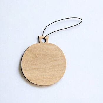 Intra απο ξύλο plywood 3mm-4mm πάχος – Κενό στρογγυλό χριστουγεννιάτικο στολίδι κρέμασμα 15x20 cm INTRAVECTRY-MY550165 - Image 2