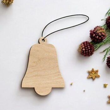 Intra απο ξύλο plywood 3mm-4mm πάχος – Κενό χειροτεχνία στολίδι χριστουγεννιάτικο κουδούνι 12x15 cm INTRAVECTRY-MY550166 - Image 1