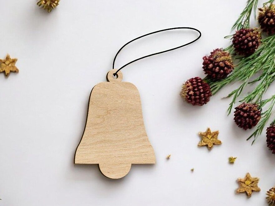 Intra απο ξύλο plywood 3mm-4mm πάχος – Κενό χειροτεχνία στολίδι χριστουγεννιάτικο κουδούνι 25x30 cm INTRAVECTRY-MY553451