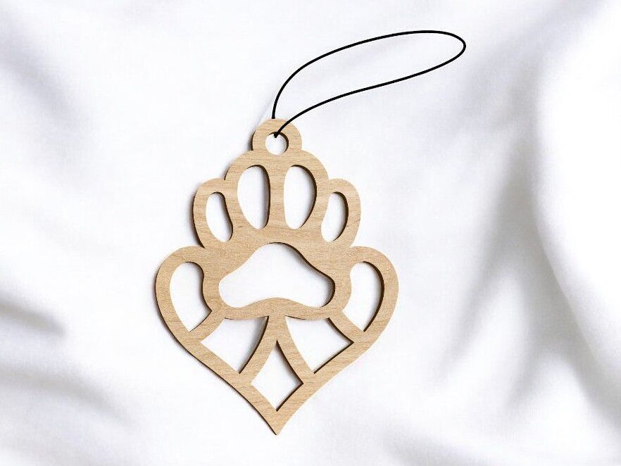 Intra απο ξύλο plywood 3mm-4mm πάχος – Πόδι στάμπα με στολίδι καρδιάς 40x40 cm INTRAVECTRY-MY551819