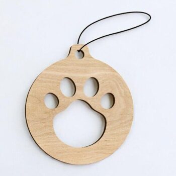 Intra απο ξύλο plywood 3mm-4mm πάχος – Paw Print Χριστουγεννιάτικο στολίδι 15x15 cm INTRAVECTRY-MY545582 - Image 1