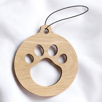 Intra απο ξύλο plywood 3mm-4mm πάχος – Paw Print Χριστουγεννιάτικο στολίδι 15x15 cm INTRAVECTRY-MY545582 - Image 2