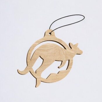 Intra απο ξύλο plywood 3mm-4mm πάχος – Χριστουγεννιάτικο στολίδι καγκουρό 20x20 cm INTRAVECTRY-MY551828 - Image 3