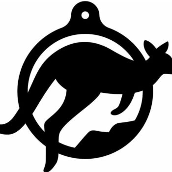 Intra απο ξύλο plywood 3mm-4mm πάχος – Χριστουγεννιάτικο στολίδι καγκουρό 20x20 cm INTRAVECTRY-MY551828 - Image 4