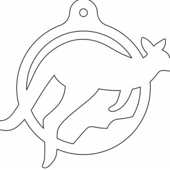 Intra απο ξύλο plywood 3mm-4mm πάχος – Χριστουγεννιάτικο στολίδι καγκουρό 20x20 cm INTRAVECTRY-MY551828 - Image 5