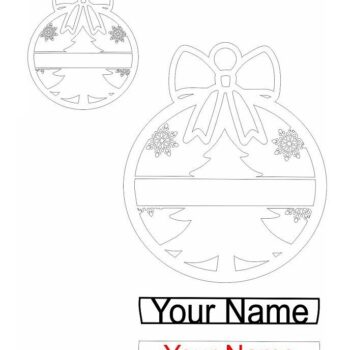 Intra απο ξύλο plywood 3mm-4mm πάχος – Προσωποποιημένο Χριστουγεννιάτικο Στολίδι Κορδέλας 20x20 cm INTRAVECTRY-MY546881 - Image 3