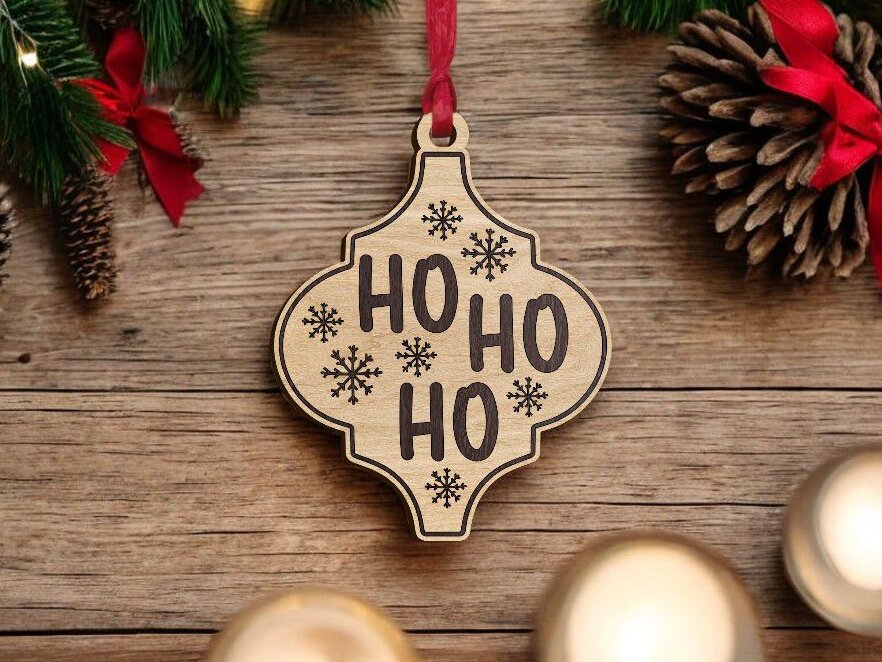 Intra απο ξύλο plywood 3mm-4mm πάχος – Χριστουγεννιάτικο στολίδι από πλακάκι Arabesque 10x10 cm INTRAVECTRY-MY552893