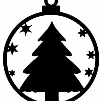 Intra απο ξύλο plywood 3mm-4mm πάχος – Χριστουγεννιάτικο Δέντρο Διακοσμητικό μπαλάκι με μπάλα 40x40 cm INTRAVECTRY-MY546887 - Image 3