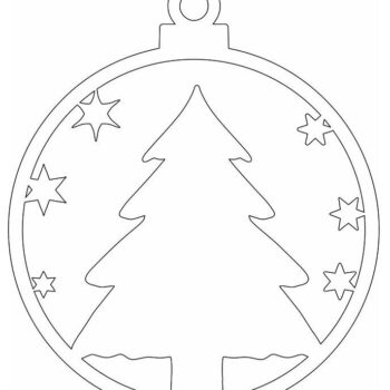 Intra απο ξύλο plywood 3mm-4mm πάχος – Χριστουγεννιάτικο Δέντρο Διακοσμητικό μπαλάκι με μπάλα 40x40 cm INTRAVECTRY-MY546887 - Image 4